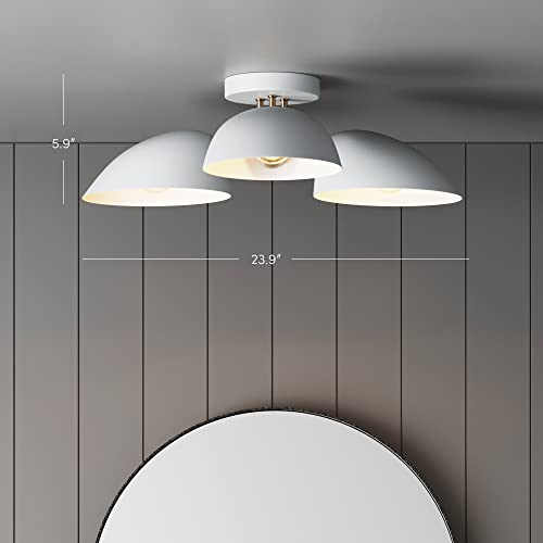 Nathan James Argo Semi Mount Ceiling Light, 3-Lights