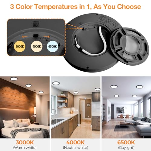 8-Pack LED Ceiling Light Fixture, Modern Kitchen Lamp Black