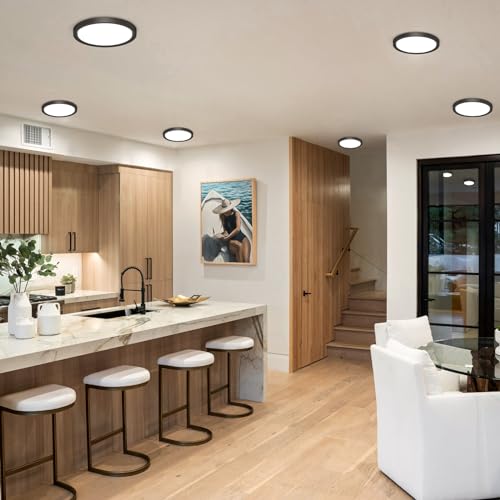 8-Pack LED Ceiling Light Fixture, Modern Kitchen Lamp Black
