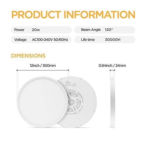TALOYA 12" LED Flush Mount Ceiling Light Fixture