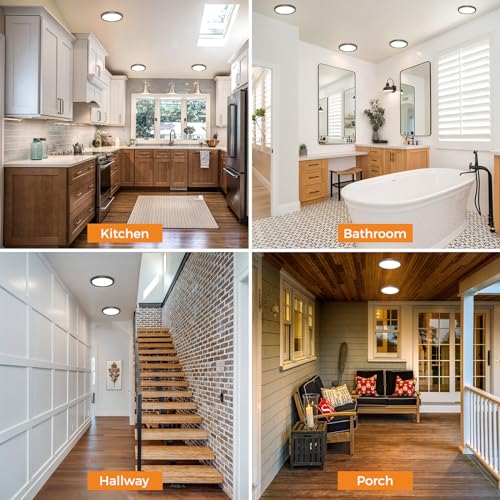 8-Pack LED Ceiling Light Fixture, Modern Kitchen Lamp Black