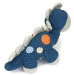 Pebble | Handmade Dinosaur - Blue | Organic Cotton | Crochet | Fair Trade | Pretend | Imaginative Play | Stegosaurus | Machine Washable