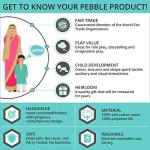 Pebble | Handmade Dinosaur - Blue | Organic Cotton | Crochet | Fair Trade | Pretend | Imaginative Play | Stegosaurus | Machine Washable