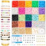 Dowsabel Clay Beads Bracelet Making Kit for Beginner, 4000Pcs Preppy Clay Beads for Bracelet Jewelry Making, Friendship Bracelets DIY Arts and Crafts Gifts for Kids Age 6-12