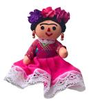Alkimia Inc Mexican Handmade Maria Painter Rag Doll - 6.5 inches (Pink)