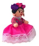 Alkimia Inc Mexican Handmade Maria Painter Rag Doll - 6.5 inches (Pink)
