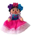 Alkimia Inc Mexican Handmade Maria Painter Rag Doll - 6.5 inches (Pink)