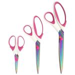 BambooMN Softgrip Titanium Scissors Set - Pink Inlays