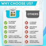 Hula Home Stained Glass Mandala Art Kit - DIY Window Clings with Markers, 10 Suncatchers - Perfect Hobby for Adults, Kids, Teens & Seniors - Ideal Gift for Beginners, Women & Elderly