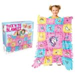 EDUMAN Unicorn Tuck N' Tying Fleece Blanket Kits | DIY Crafts for Girls Ages 6+ | Arts & Craft Gifts Ideas for Kids | No Sewing Required Quilts | Creative Handicraft Tying Knots Toys for Girls