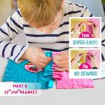 EDUMAN Unicorn Tuck N' Tying Fleece Blanket Kits | DIY Crafts for Girls Ages 6+ | Arts & Craft Gifts Ideas for Kids | No Sewing Required Quilts | Creative Handicraft Tying Knots Toys for Girls