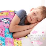 EDUMAN Unicorn Tuck N' Tying Fleece Blanket Kits | DIY Crafts for Girls Ages 6+ | Arts & Craft Gifts Ideas for Kids | No Sewing Required Quilts | Creative Handicraft Tying Knots Toys for Girls