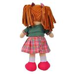 Linzy Toys, 16" Little Sweet Hearts Interactive Soft Plush RAG Doll, Embroidered FACE & Removable Clothes (90959), Plaid