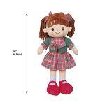 Linzy Toys, 16" Little Sweet Hearts Interactive Soft Plush RAG Doll, Embroidered FACE & Removable Clothes (90959), Plaid
