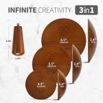 BKALEME Pottery Molds| Superior Walnut Tone Pottery Tools & Clay Tools | 4.5", 5.5", 6.5" Triad Clay Molds for Creating Bowls & Plates | Ceramic Top Forms Molds & Mud Tools for Expanded Creativity