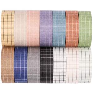 Decorative Grid Washi Tape Set for Scrapbooking and Crafts