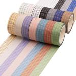 Decorative Grid Washi Tape Set for Scrapbooking and Crafts