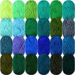 Wowangce 24 Skeins Acrylic Yarn 24 x 25 g, 2400 Yards Crochet Yarn kit for Crocheting and Knitting Craft Project, Assorted Starter Crochet Kit Yarn Bulk for Adults and Kids(Green Tone)