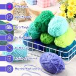 Wowangce 24 Skeins Acrylic Yarn 24 x 25 g, 2400 Yards Crochet Yarn kit for Crocheting and Knitting Craft Project, Assorted Starter Crochet Kit Yarn Bulk for Adults and Kids(Green Tone)