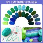 Wowangce 24 Skeins Acrylic Yarn 24 x 25 g, 2400 Yards Crochet Yarn kit for Crocheting and Knitting Craft Project, Assorted Starter Crochet Kit Yarn Bulk for Adults and Kids(Green Tone)