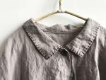NFYM Women Button Down Linen Shirts Handmade Stitch Long Sleeve Turn-Down Collar Vintage Loose Casual Tops (as1, Alpha, one_Size, Regular, Regular, Grey, One Size)