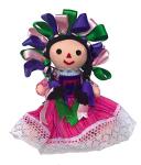ALKIMIA INC Mexican Handmade Traditional Maria Lele Rag Doll - 7 inches - Pink