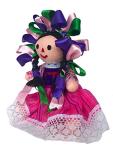 ALKIMIA INC Mexican Handmade Traditional Maria Lele Rag Doll - 7 inches - Pink