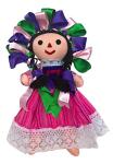 ALKIMIA INC Mexican Handmade Traditional Maria Lele Rag Doll - 7 inches - Pink