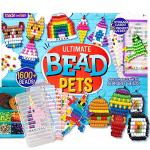 Made By Me Ultimate Bead Pets, Includes Over 1600 Beads, Carabiner Clips, Design Templates, Storage Cases, Create Your Own Backpack Keychain Kit, DIY Keychain Kit, Bead Art Crafts for Kids & Beginners