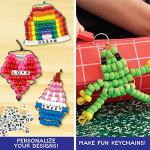 Made By Me Ultimate Bead Pets, Includes Over 1600 Beads, Carabiner Clips, Design Templates, Storage Cases, Create Your Own Backpack Keychain Kit, DIY Keychain Kit, Bead Art Crafts for Kids & Beginners