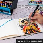 illo sketchbook, Artist Preferred, Square sketchbooks (8x8), 112 pages of 180gsm white paper, Hardcover, layflat, pocket in back.