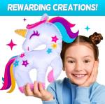 CRAFTSBEE Beginner Sewing Kit for Girls Ages 7+ - 5 DIY Unicorn Felt Stuffed Animals and Plus Pillow Craft, Educational Learn to Sew Unicorn Kit