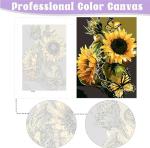 ARTMYRUI Paint by Number for Adults Framed Canvas,DIY Arts and Crafts for Adults Beginner with Wooden Easel,Paint Brushes,Acrylic Paint Set for Home Wall Decor and Gifts 8x12 Inch (Sunflower)