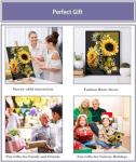 ARTMYRUI Paint by Number for Adults Framed Canvas,DIY Arts and Crafts for Adults Beginner with Wooden Easel,Paint Brushes,Acrylic Paint Set for Home Wall Decor and Gifts 8x12 Inch (Sunflower)