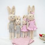 KawaiOnO Bunny Family, Bunny Dad, Handmade Bunny Crochet Plushie Doll, Amigurumi Doll, Baby/Toddler Doll (Bunny Dad)