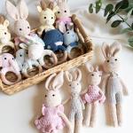 KawaiOnO Bunny Family, Bunny Dad, Handmade Bunny Crochet Plushie Doll, Amigurumi Doll, Baby/Toddler Doll (Bunny Dad)