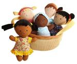Snuggle Stuffs Basket of Buddies 8" Plush Diversity Dolls | Toddler Dolls | Preschool Dolls | Multicultural Dolls | Set of 5