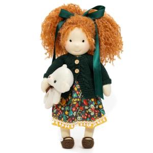 BlissfulPixie Handmade Waldorf Doll- Hanne 12", Soft Girl Rag Doll with Cute Stuffed Plush, Ideal First Doll for Babies & Toddlers