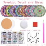 Diamond Art Painting Coasters Kit, 8 Pieces Mandala Diamond Art Coasters with Holder, DIY Diamond Mandala Coasters for Beginners, Kids