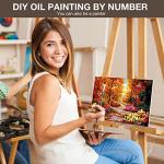 Fycert Paint by Numbers Kit for Adults Kids - Crafts DIY Paint by Numbers Kits for Beginners - Color by Numbers Pack on Canvas Painting Kit - Acrylic Paint on Mountains Lake