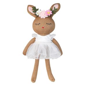 JUSTQUNSEEN Ballerina Doll Handmade Stuffed Animal Bunny Plush Animal Doll, Plush Toy Bunny Stuffed Animals for Girls Easter Stuffed Animal on Birthday Christmas Eastermothers Day Gifts