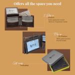 Firu-Handmade Buffalo Leather Slim Bifold Wallet for Men with RFID Blocking-Slim with 8 Card Slots-Extra Capacity with 2 ID Windows-Vintage Design (Buffalo Brown)