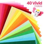 Reginary 120pcs Felt Fabric Sheets Felt Squares Assorted Color Felt Craft Sheets for DIY Sewing School Projects Patchwork Party Decoration, 40 Colors (12 x 8 Inch, 120 Pcs)