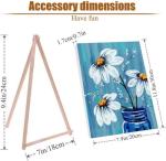 VIGEGU 4 Pack Paint by Numbers kit for Adults Framed Canvas - with Wooden Easel,Paint by Numbers for Kids Ages 8-12,Bottle Flower DIY Acrylic Oil Painting Kits Arts Crafts for Wall Decor 7.8x11.8inch