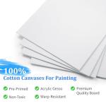 4 Pack 8x10 Inch Canvas Boards for Painting, Blank Canvases for Painting,Triple Primed for Oil & Acrylic Paints, 100% Cotton Canvas Panels, 3mm Thickness