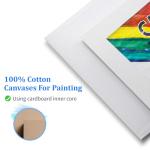 4 Pack 8x10 Inch Canvas Boards for Painting, Blank Canvases for Painting,Triple Primed for Oil & Acrylic Paints, 100% Cotton Canvas Panels, 3mm Thickness