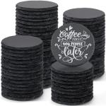 72 PCS Slate Coasters, MAPRIAL 4 Inch Black Slate Coasters Bulk Round Stone Coasters for Laser Engraving Blanks Material Handmade Rustic Rock Drinks Coasters for Home Decor, Engraver, Gifts, Bar