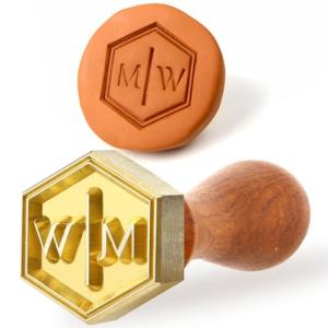 PrudoPex Custom Pottery Stamp for Clay, Personlized Clay Stamp Initial Ceramic Stamp, Custom Soap Stamp in Brass, Personalized Signature Brass Stamp for Pottery