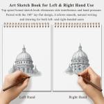 9 x 12 inches Sketch Book, Top Spiral Bound Sketch Pad, 1 Pack 100-Sheets (68lb/100gsm), Acid Free Art Sketchbook Artistic Drawing Painting Writing Paper for Kids Adults Beginners Artists