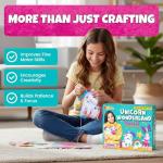 CRAFTSBEE Beginner Sewing Kit for Girls Ages 7+ - 5 DIY Unicorn Felt Stuffed Animals and Plus Pillow Craft, Educational Learn to Sew Unicorn Kit